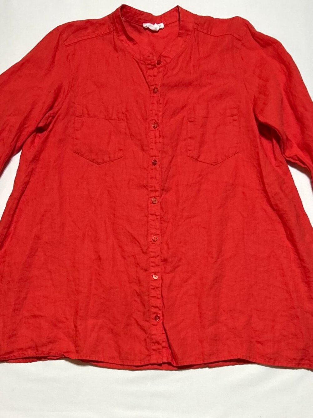 Eileen Fisher (M); 100% Irish Linen; Solid Color; Red
